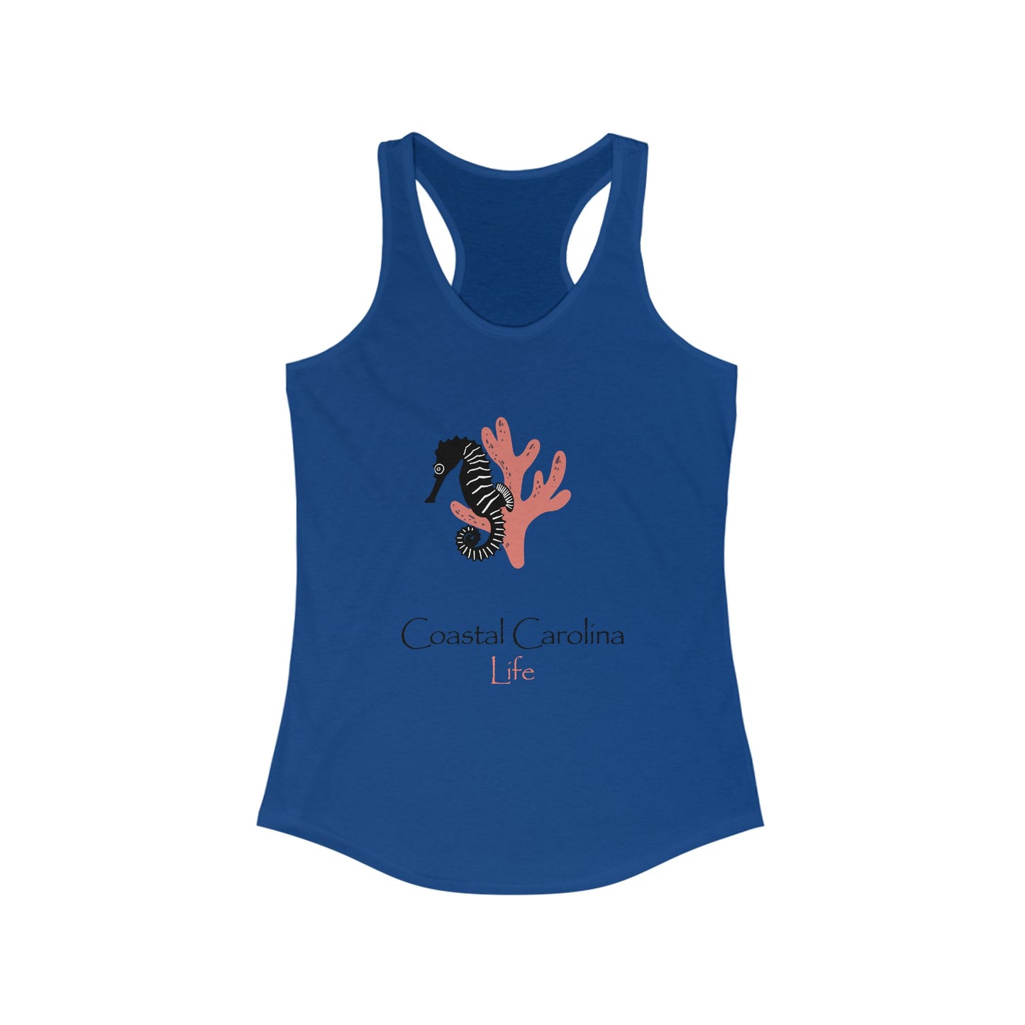 Women's Coastal Tank Top - Seahorse and Coral