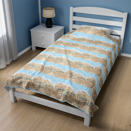 Water's Edge Velveteen Plush Blanket