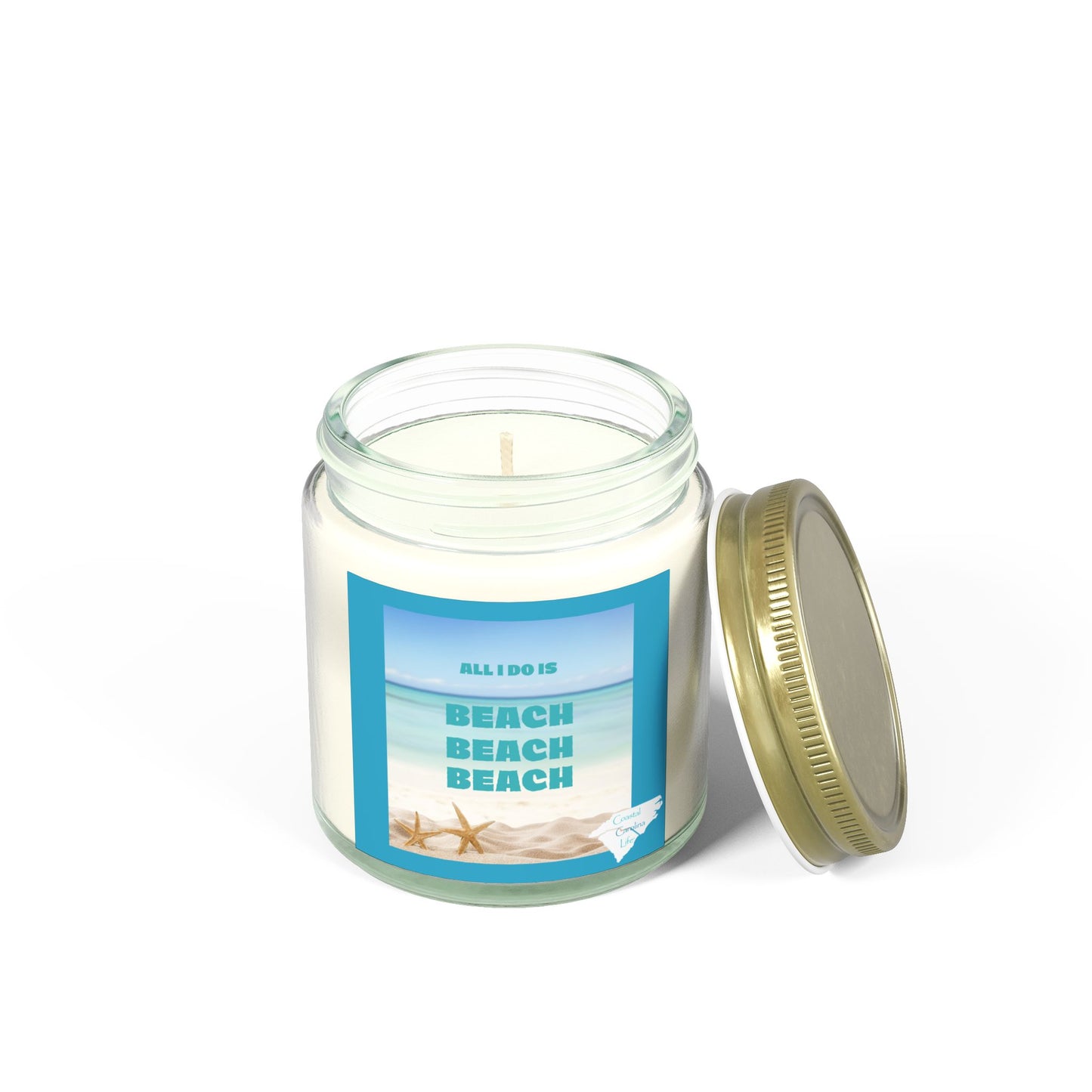 Coconut Apricot Wax Scented Candles - All I Do is Beach Beach Beach