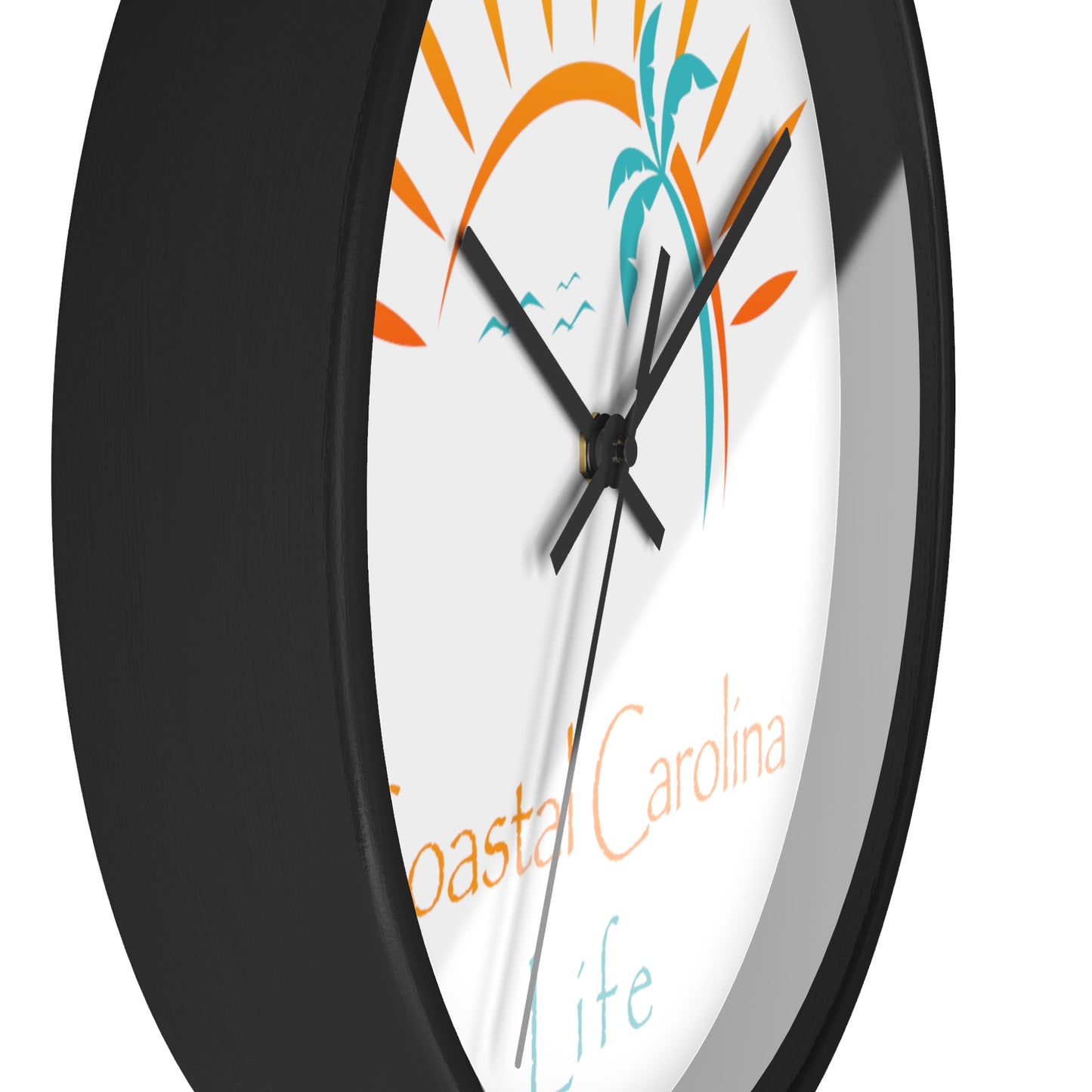 Palm Tree and Sun Rays Coastal Carolina Wall Clock