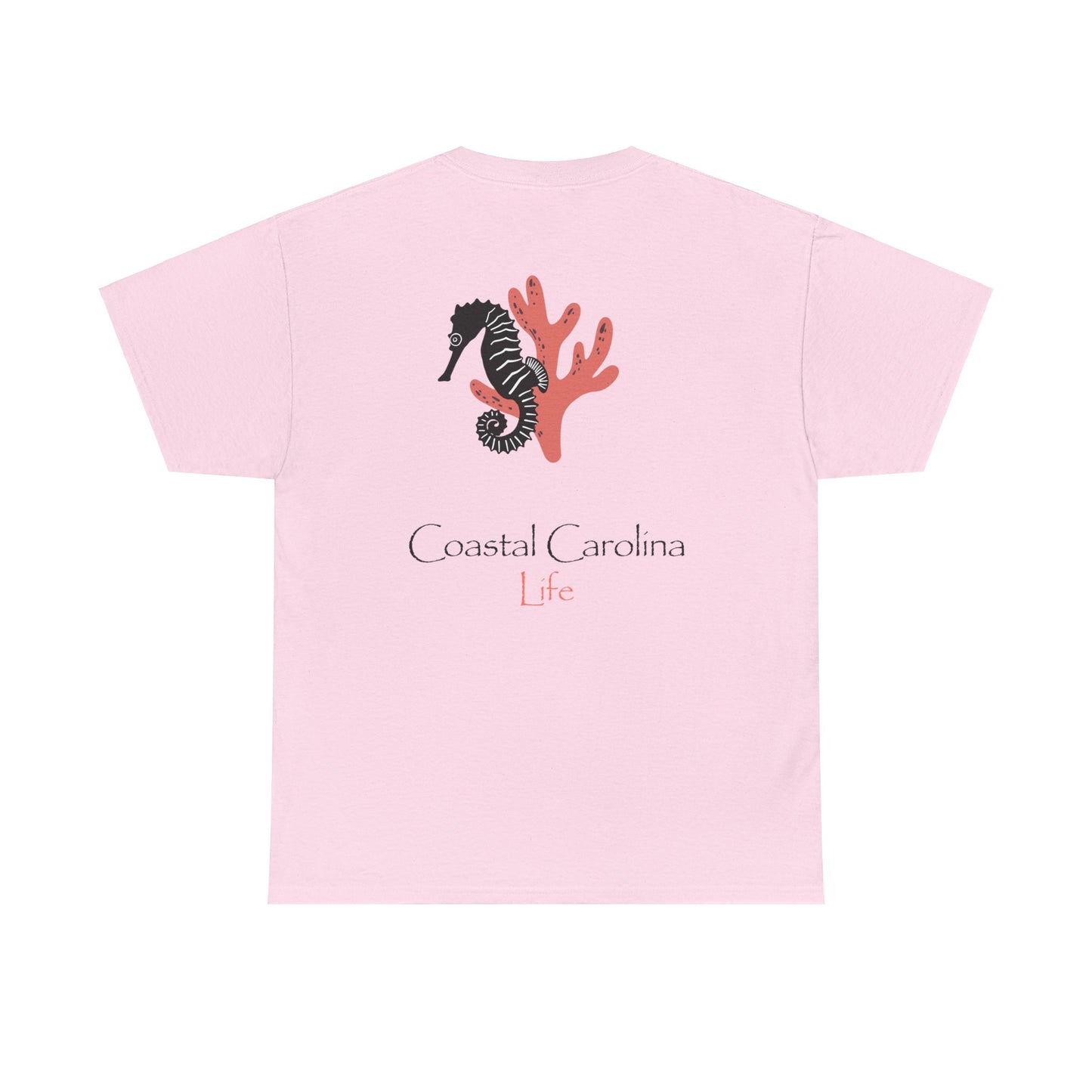 Women's Heavy Cotton T-Shirt - Seahorse and Coral