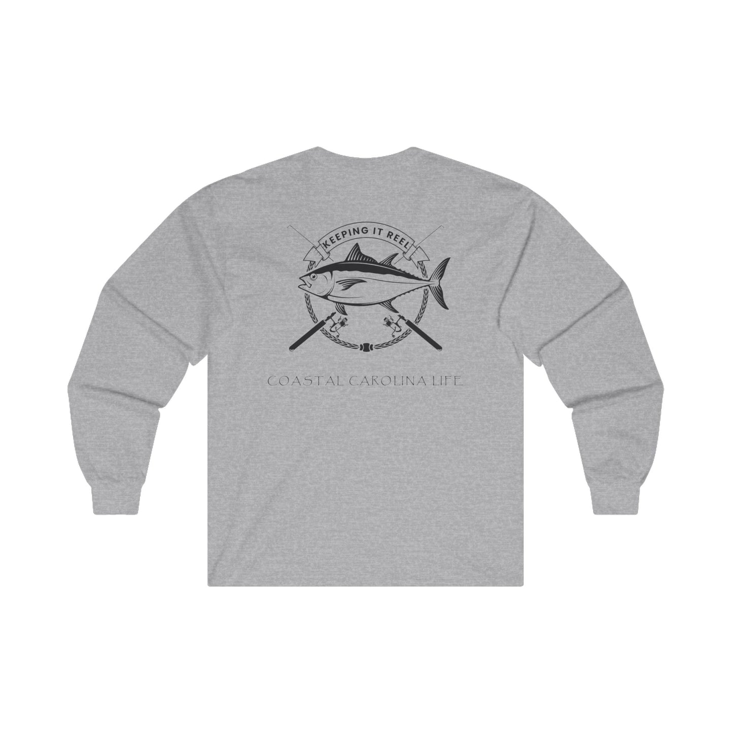 Men's Long Sleeve Cotton T-Shirt - Keeping it Reel