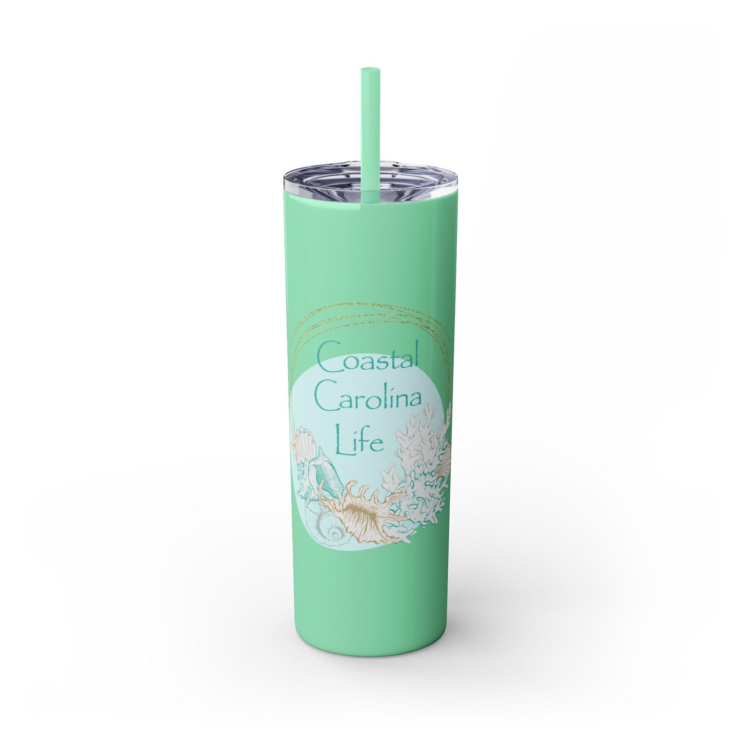 Seashells and Coral Skinny Tumbler