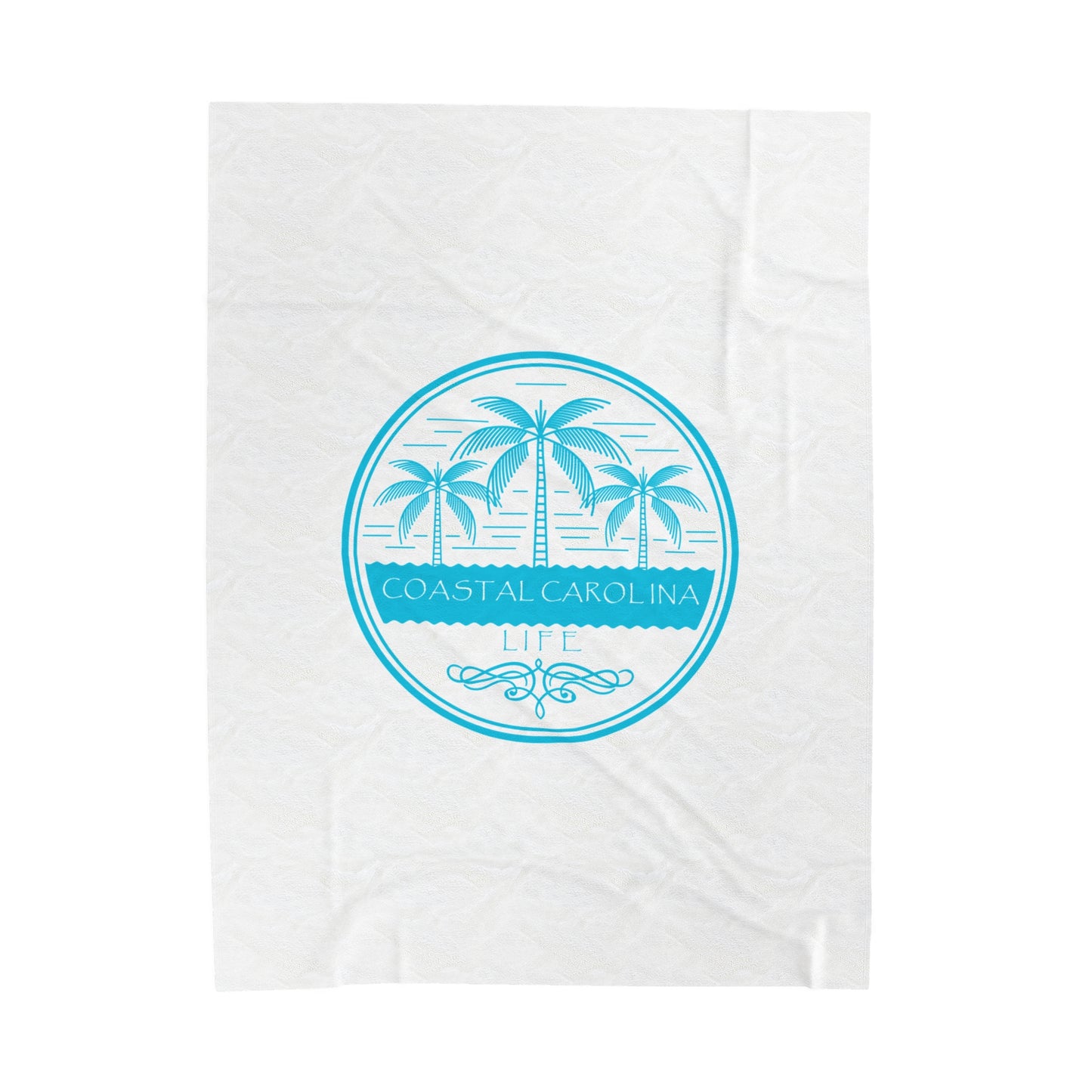 Palm Trees and Water Velveteen Plush Blanket