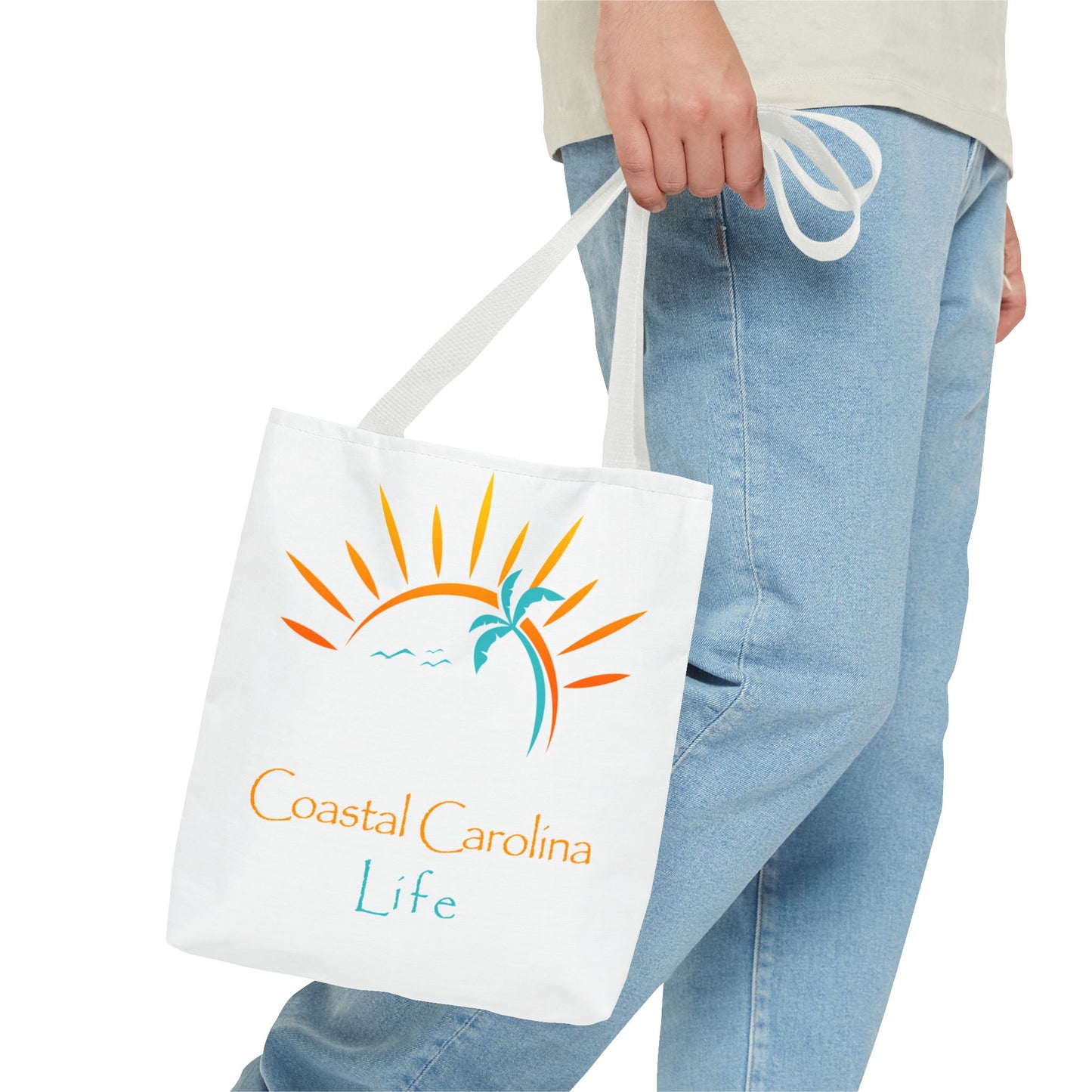 Palm Tree and Sun Rays Coastal Tote Bag