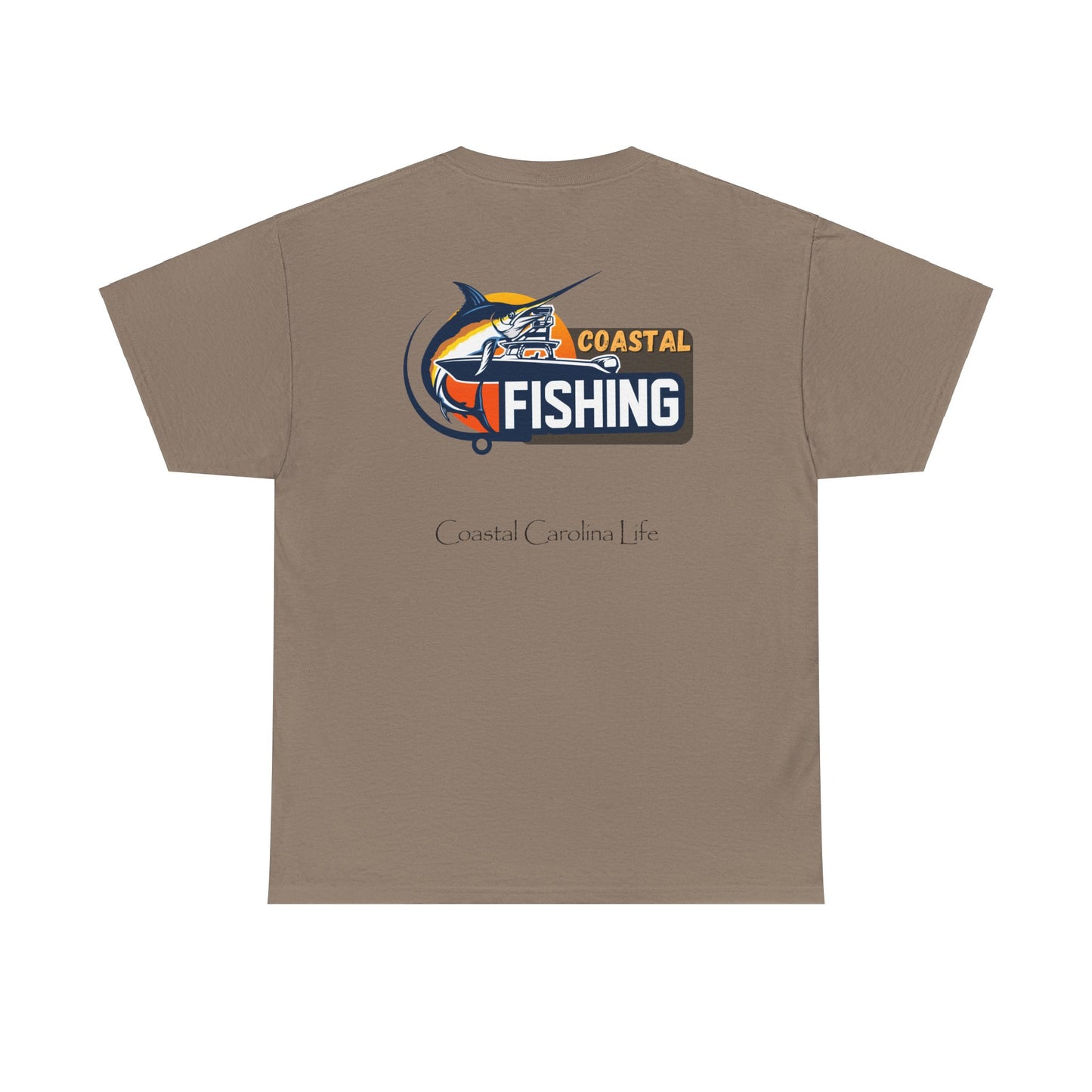 Men's Heavy Cotton T-Shirt - Coastal Fishing