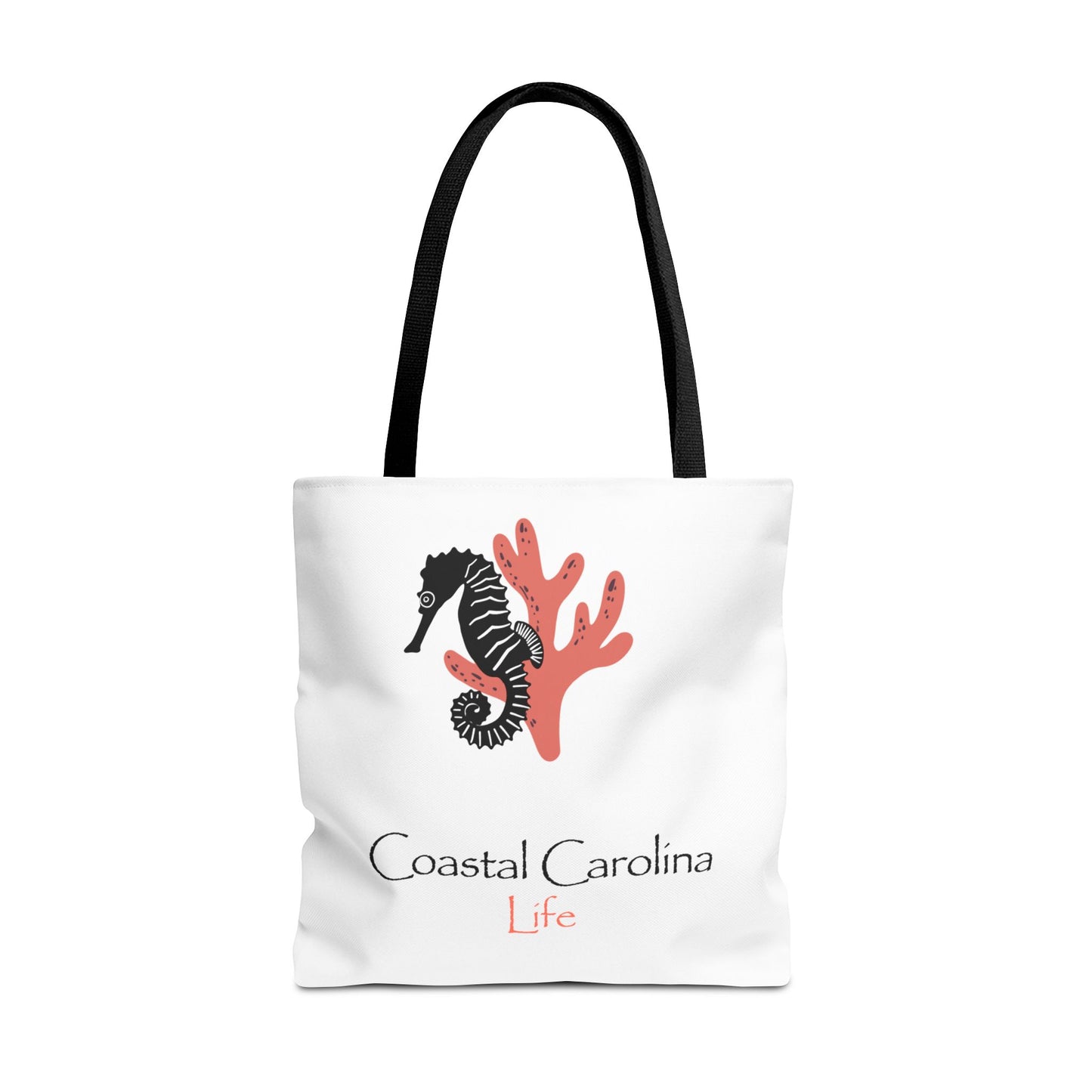Seahorse and Coral Coastal Tote Bag