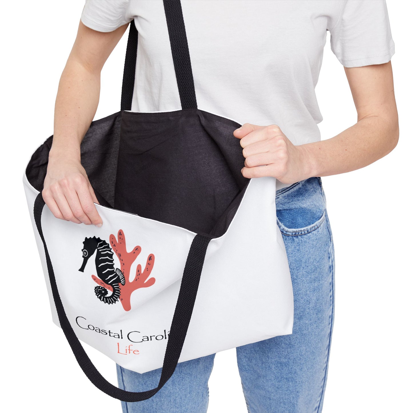Seahorse and Coral Coastal Weekender Tote