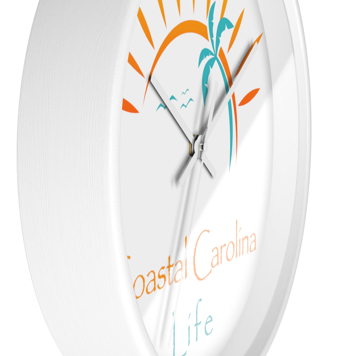Palm Tree and Sun Rays Coastal Carolina Wall Clock