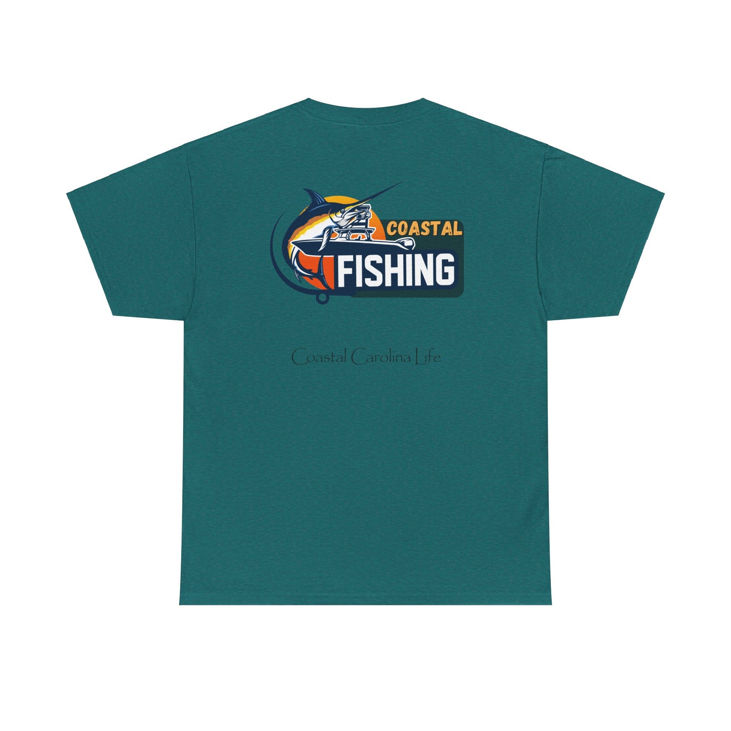 Men's Heavy Cotton T-Shirt - Coastal Fishing