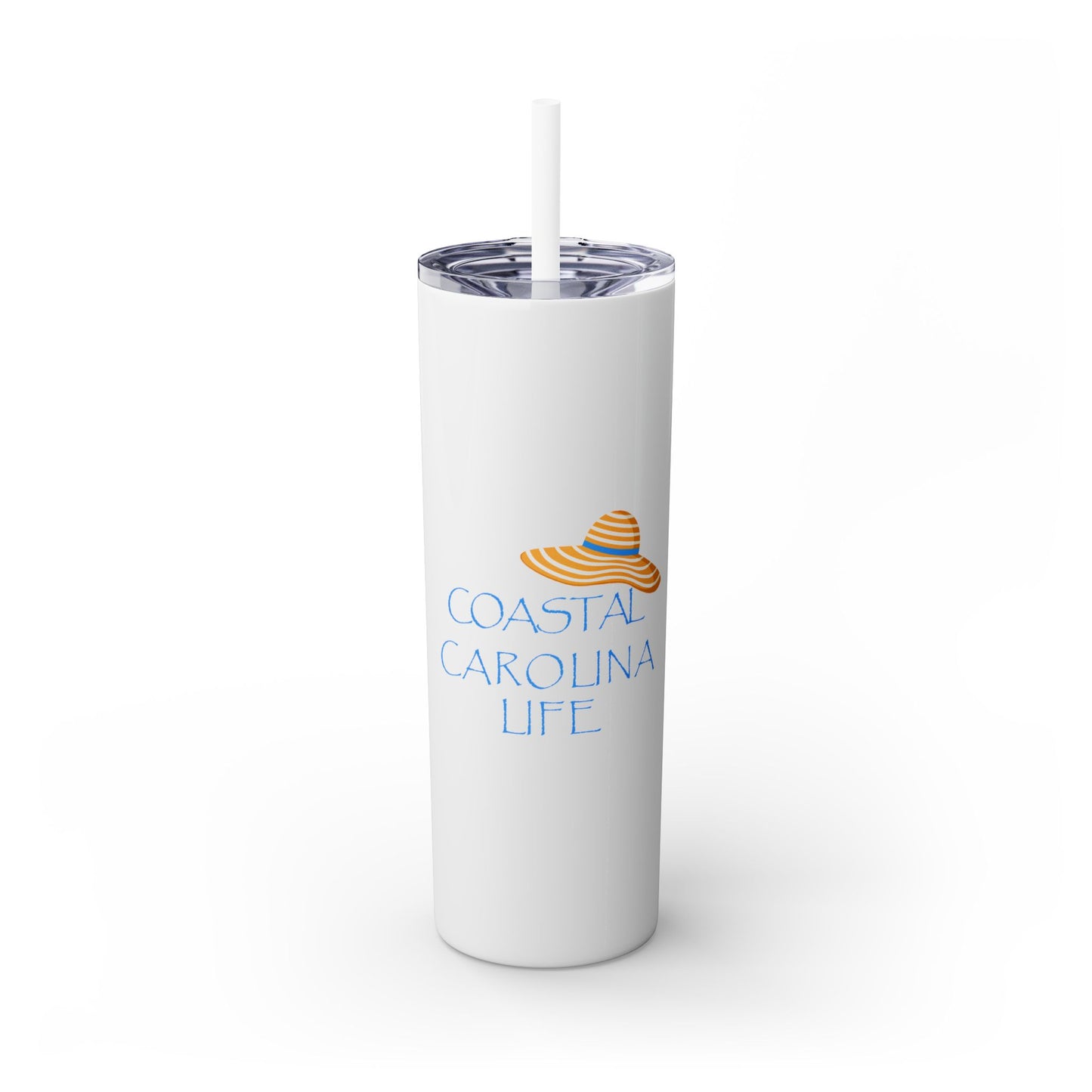 Beach Hat Skinny Tumbler