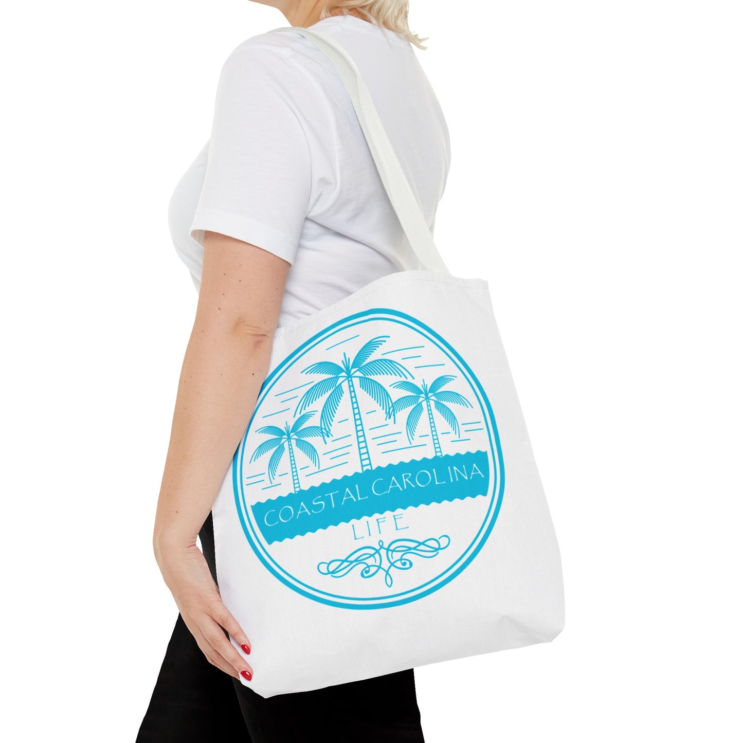 Palm Trees and Water Coastal Tote Bag