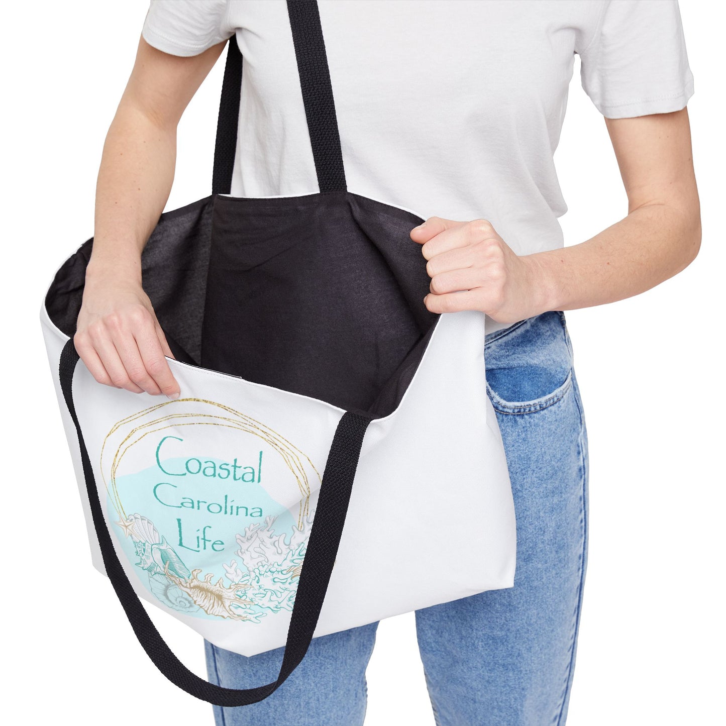 Seashells and Coral Coastal Weekender Tote