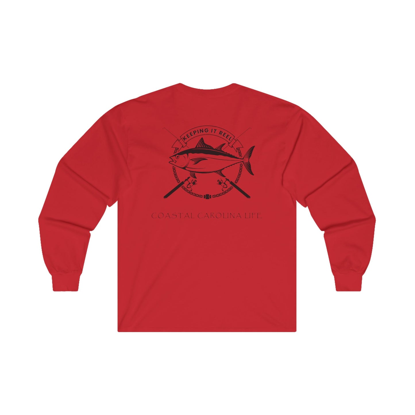 Men's Long Sleeve Cotton T-Shirt - Keeping it Reel