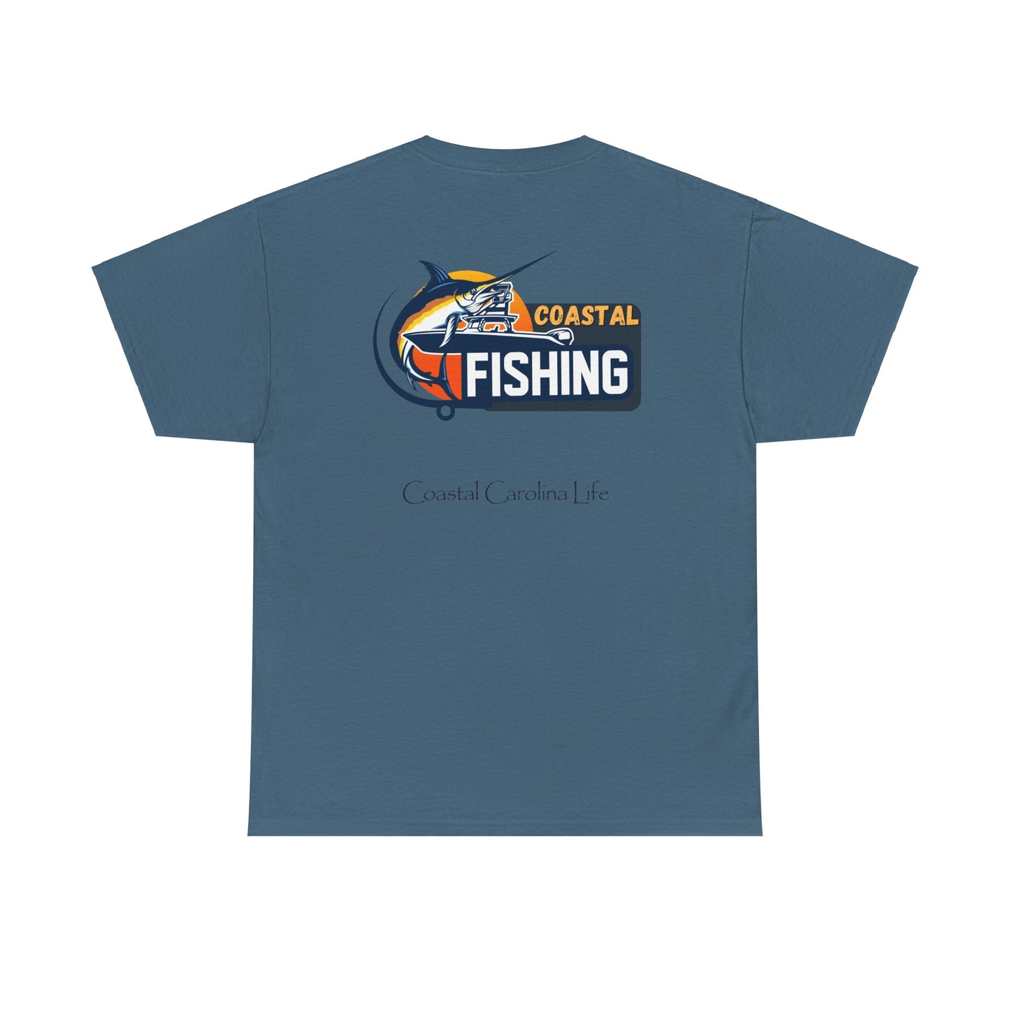 Men's Heavy Cotton T-Shirt - Coastal Fishing