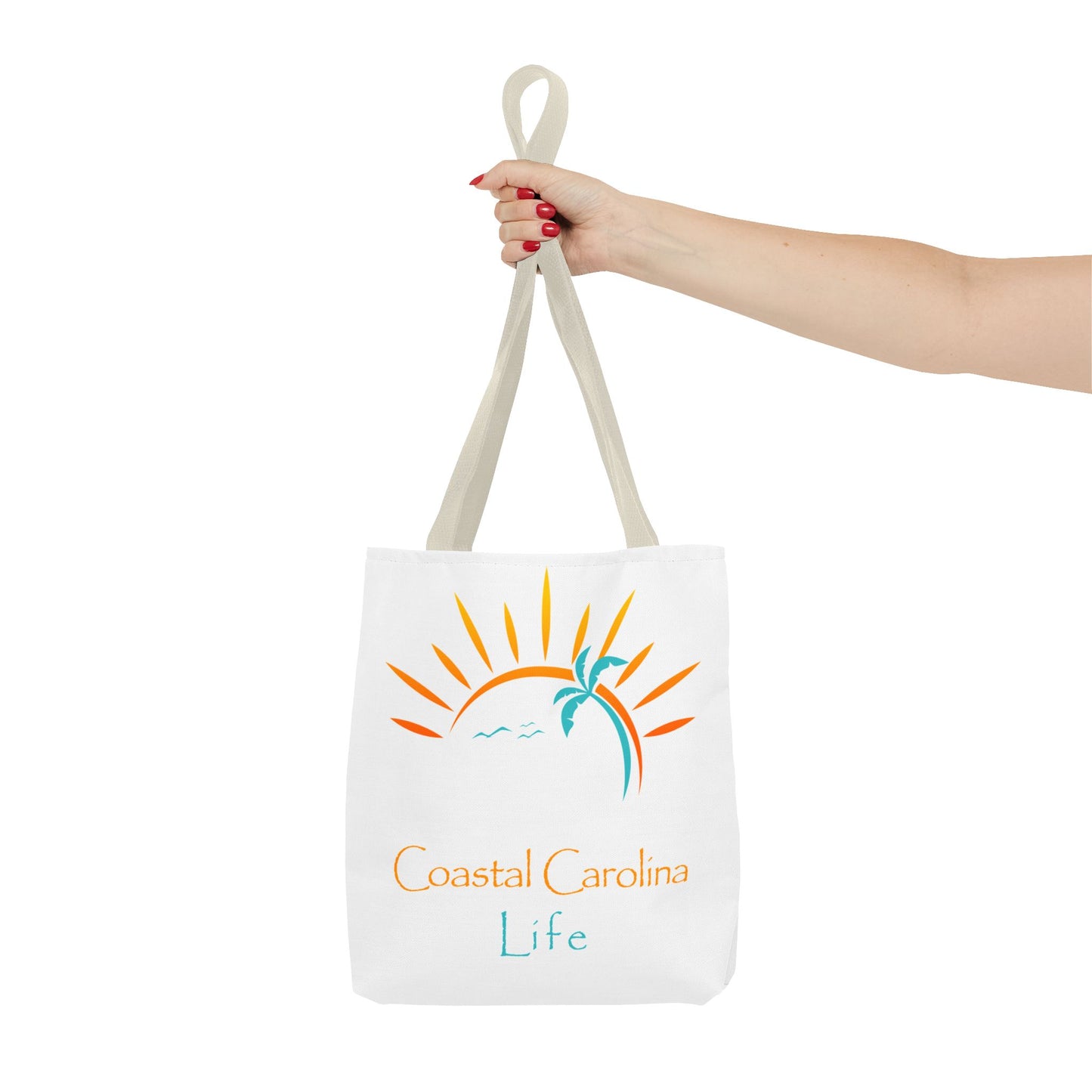 Palm Tree and Sun Rays Coastal Tote Bag