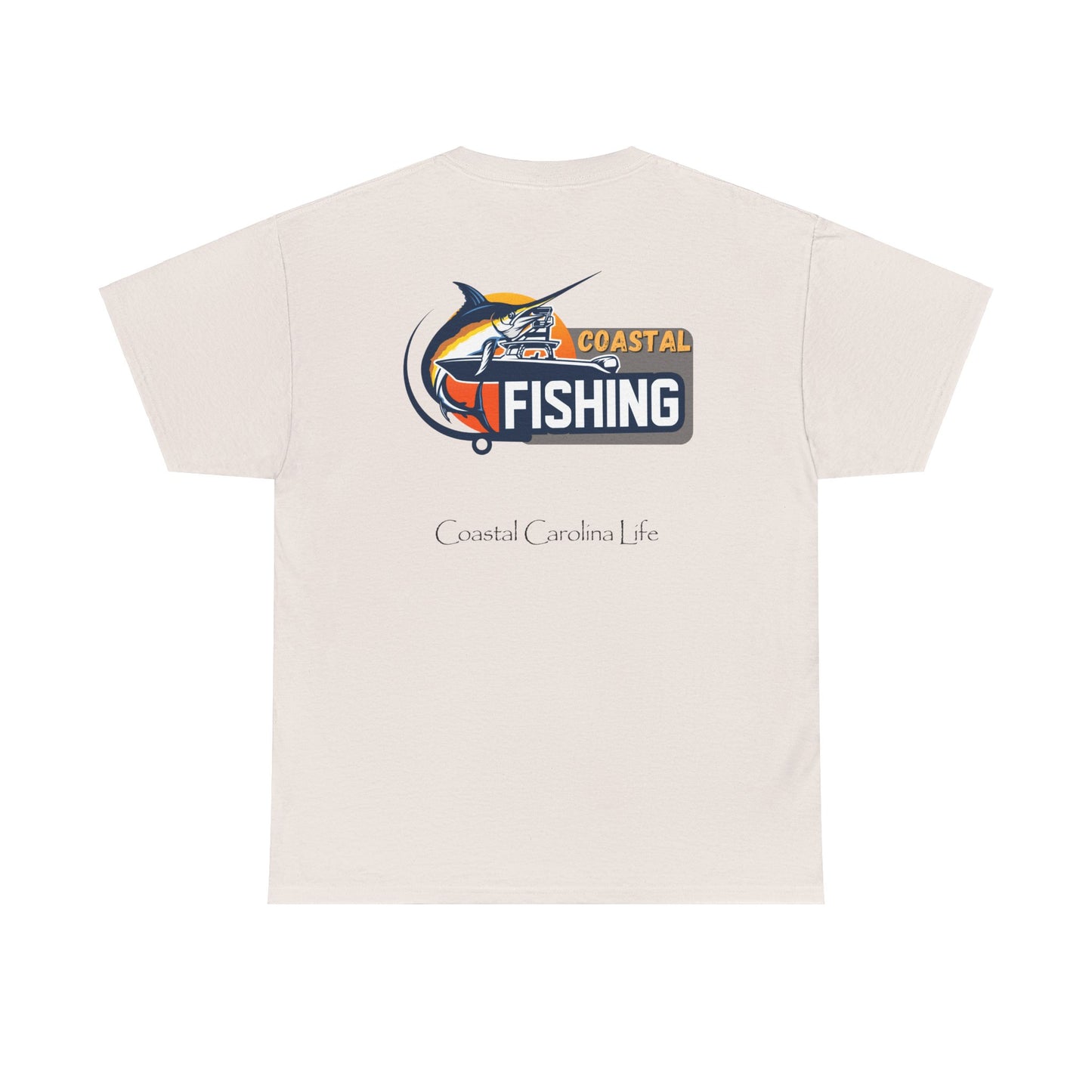 Men's Heavy Cotton T-Shirt - Coastal Fishing