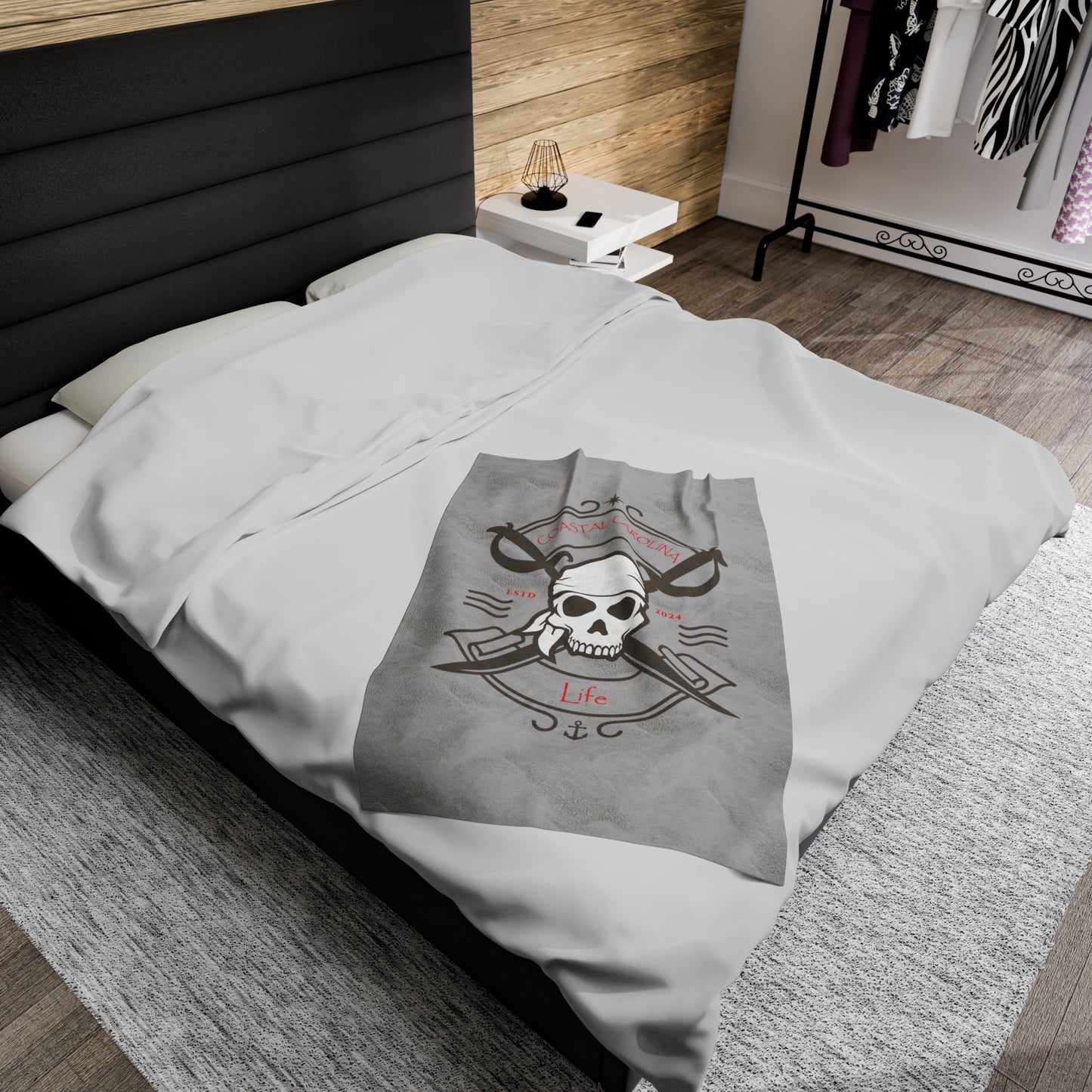 Pirate Skull Velveteen Plush Blanket