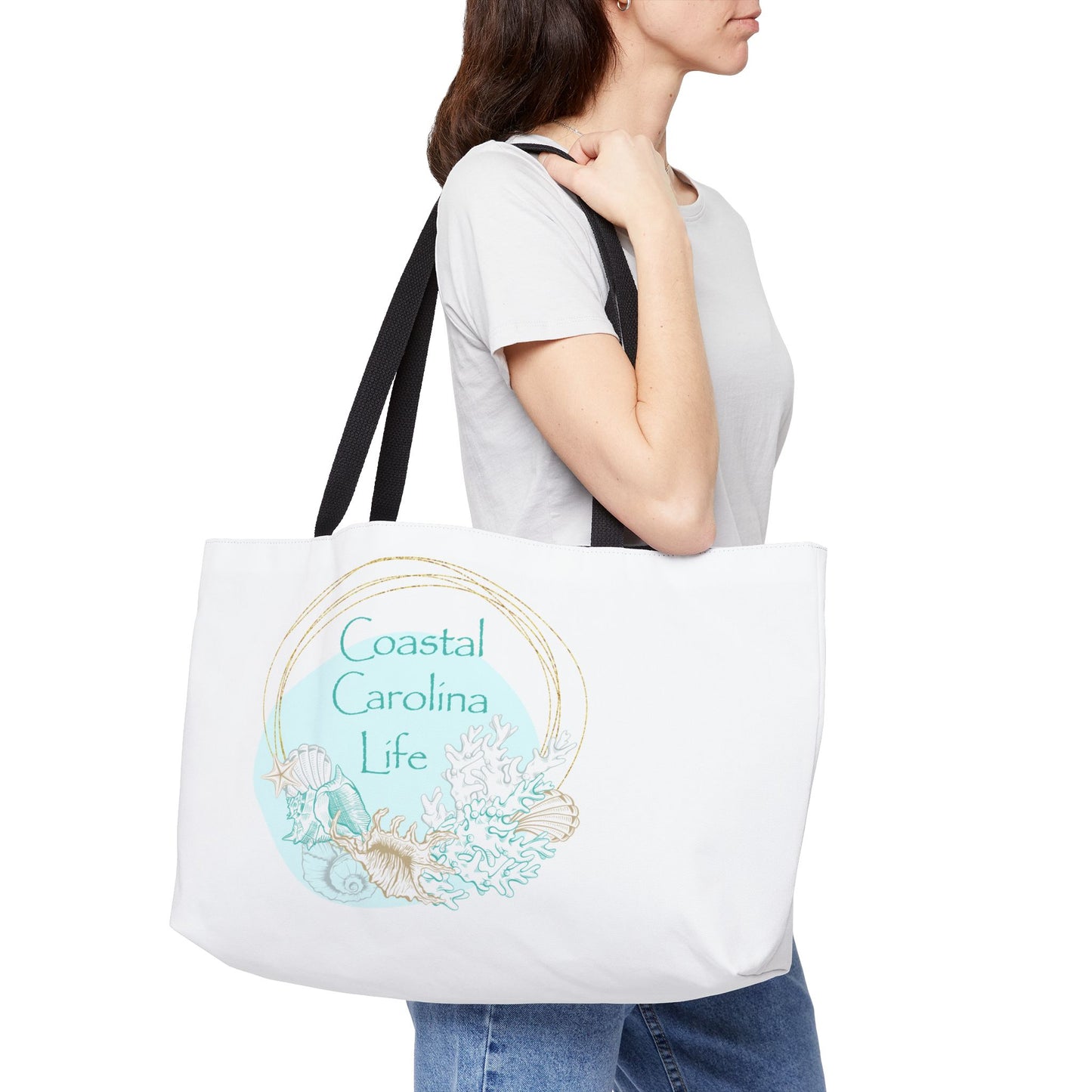 Seashells and Coral Coastal Weekender Tote