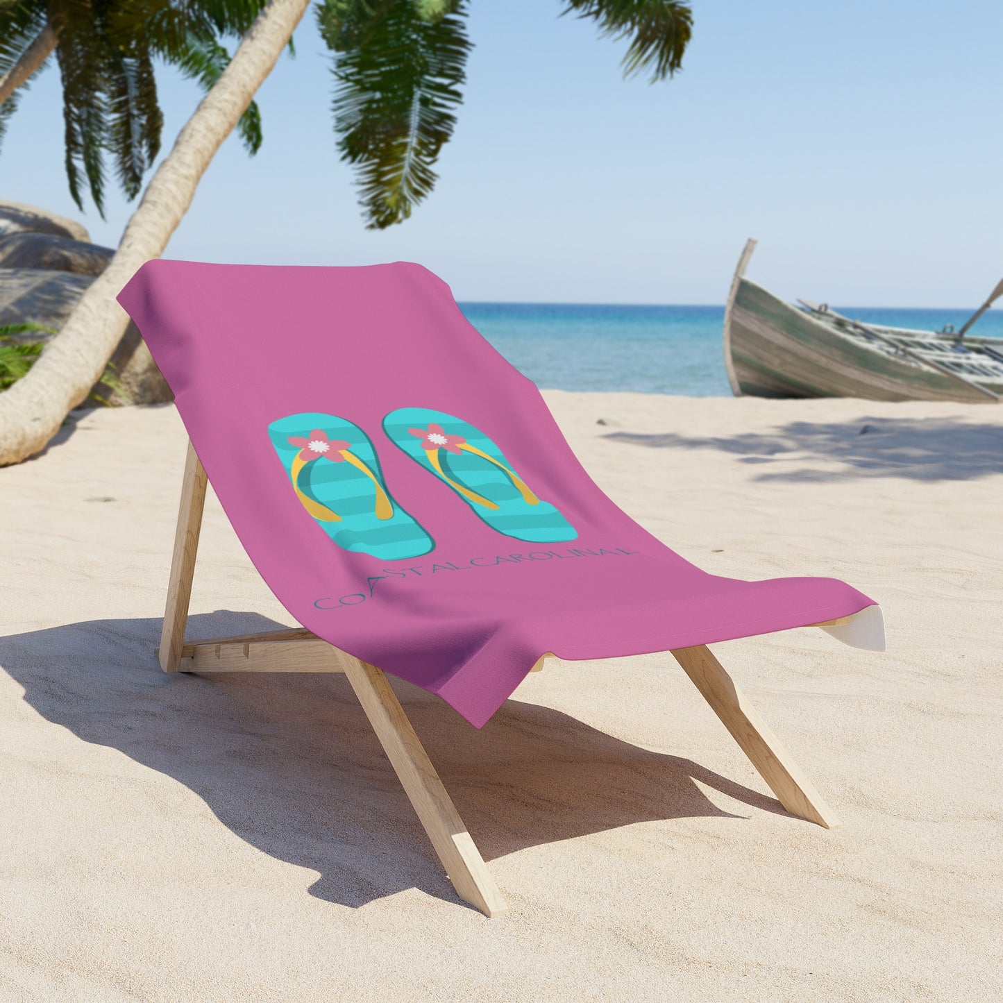 Flip Flops Coastal Beach Towel