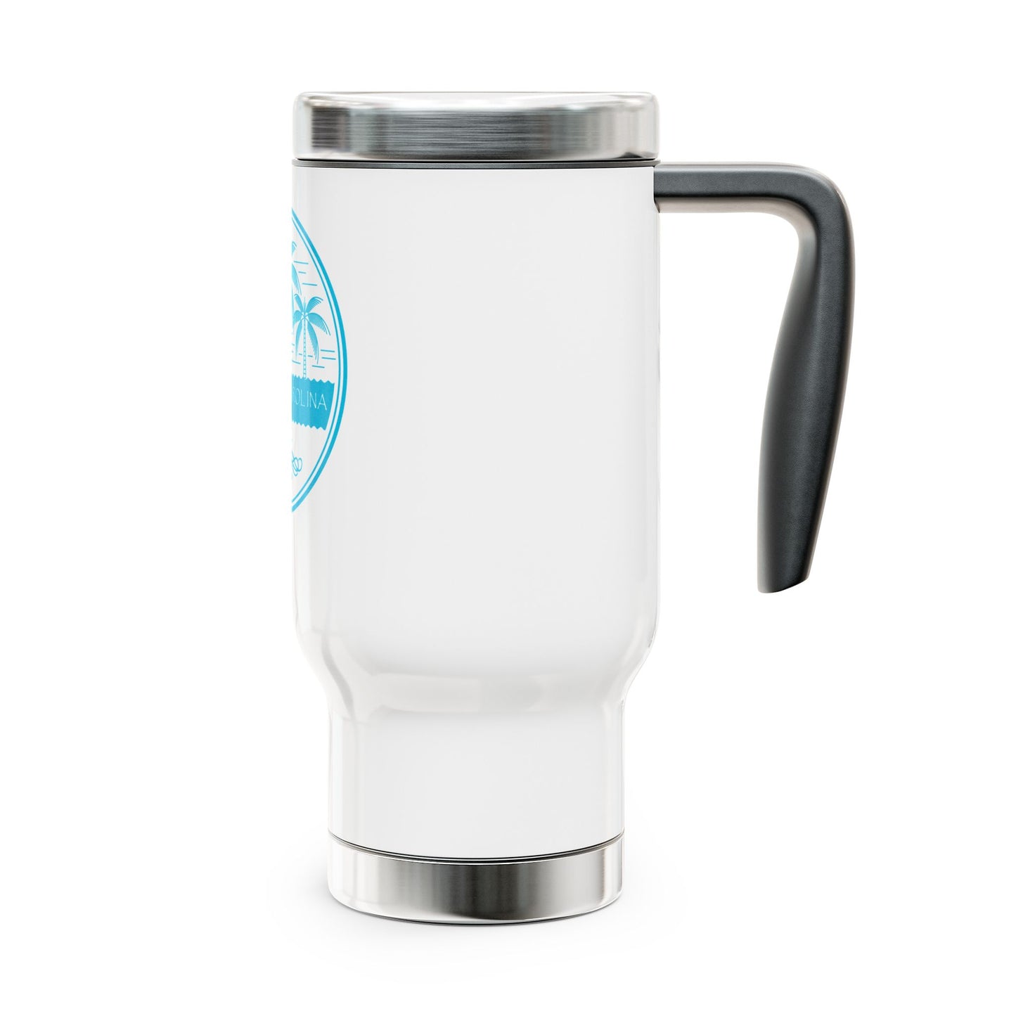 Palm Trees and Water Tumbler with Handle