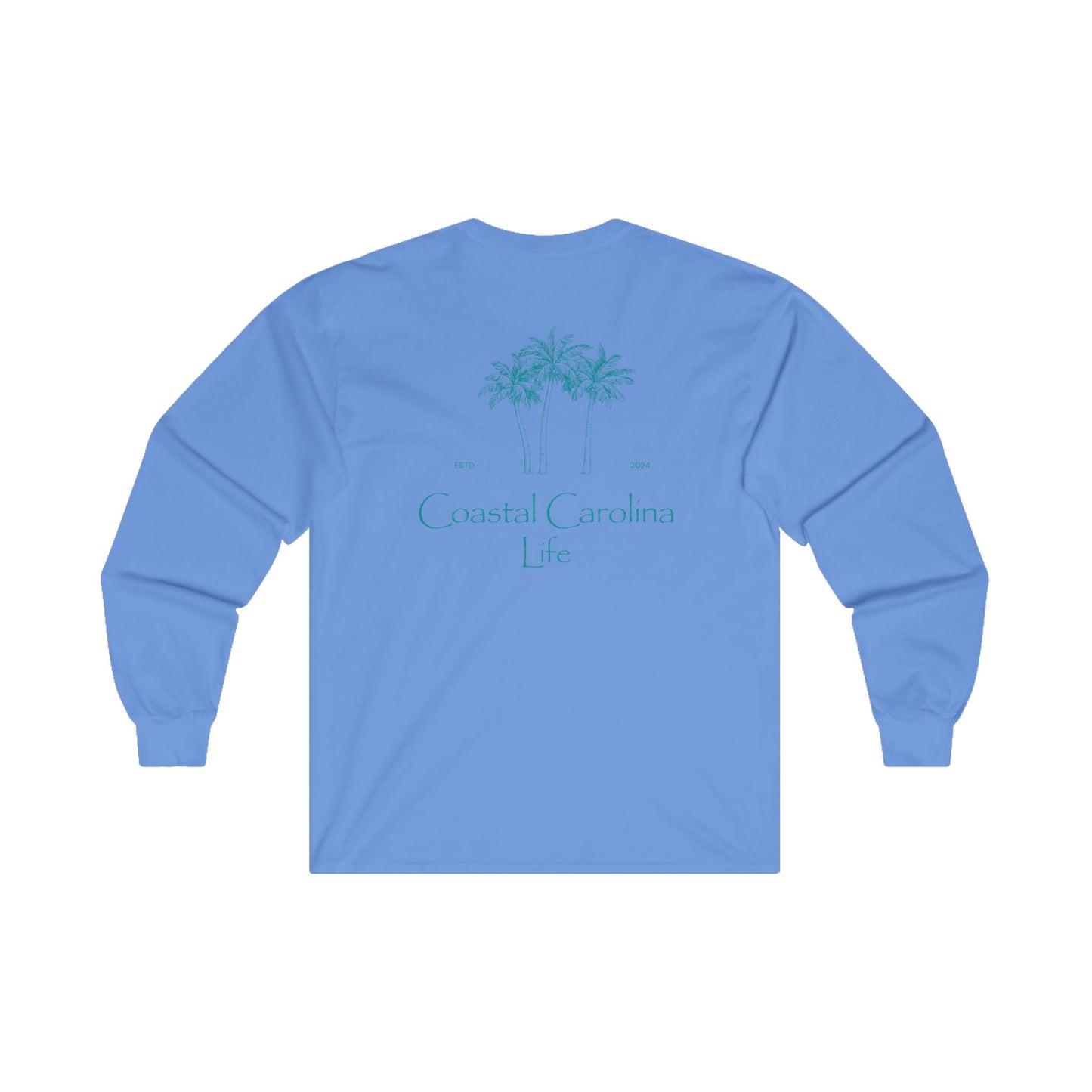 Women's Long Sleeve Cotton T-Shirt - Palm Trees