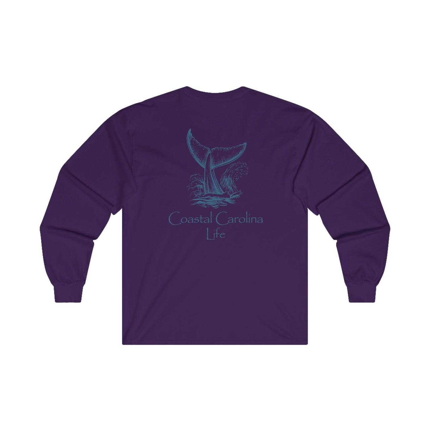 Women's Long Sleeve Cotton T-Shirt - Whale Tail