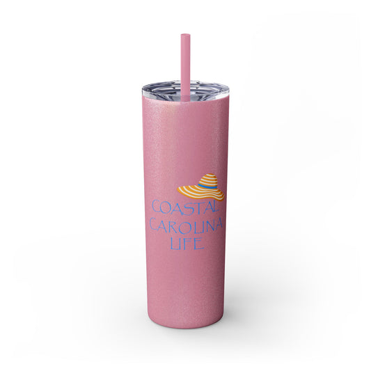 Beach Hat Skinny Tumbler