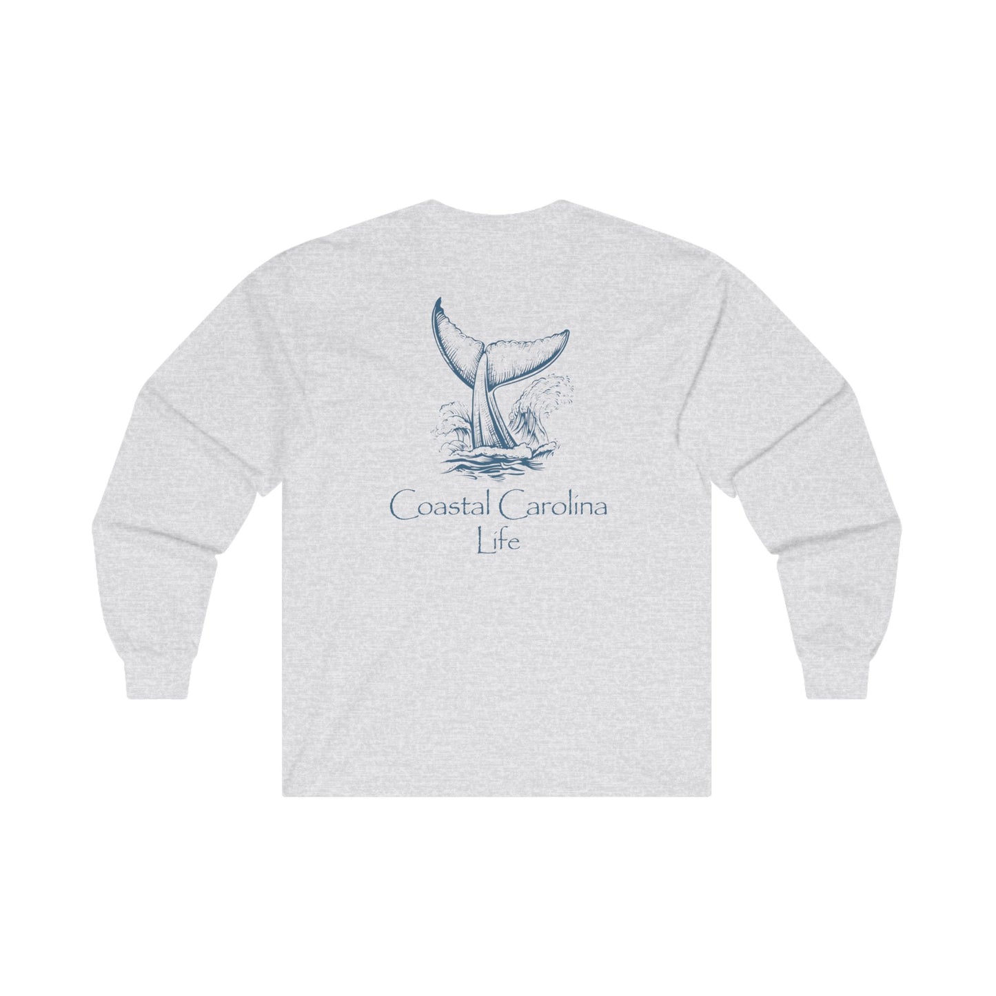 Women's Long Sleeve Cotton T-Shirt - Whale Tail