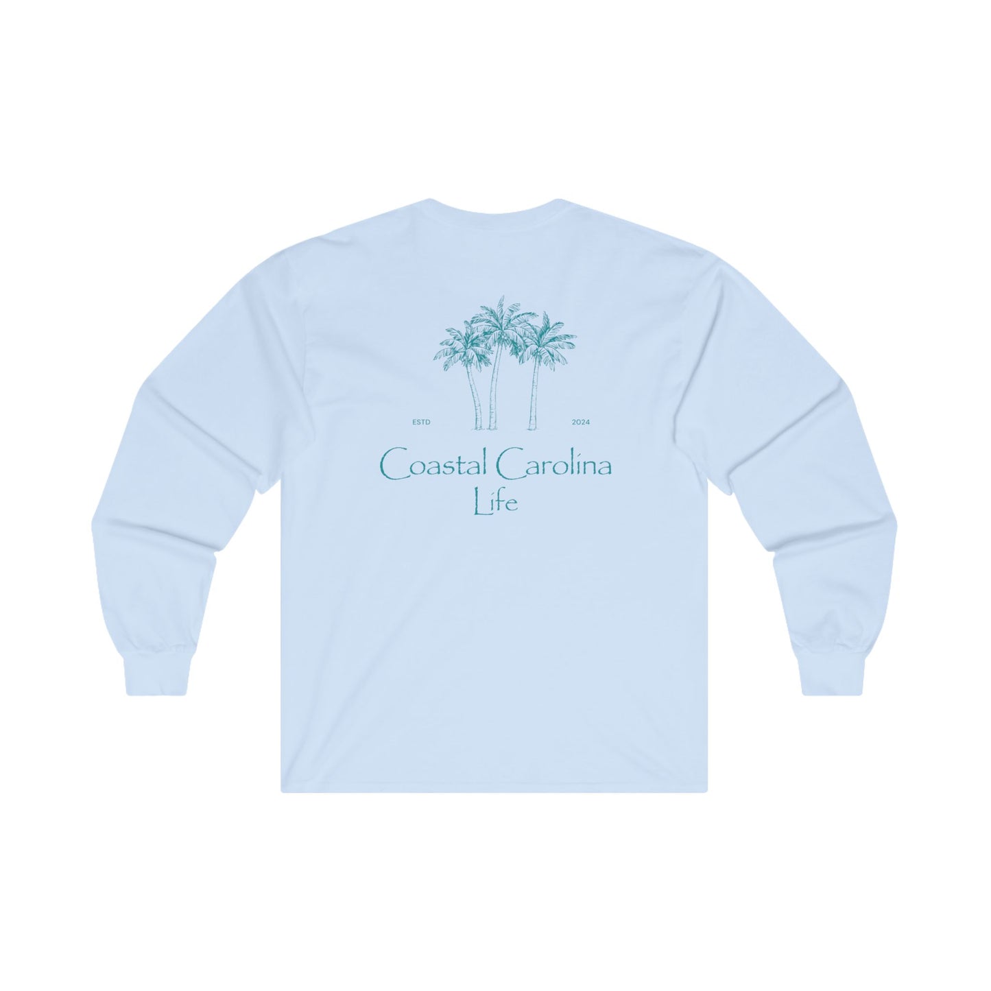 Women's Long Sleeve Cotton T-Shirt - Palm Trees