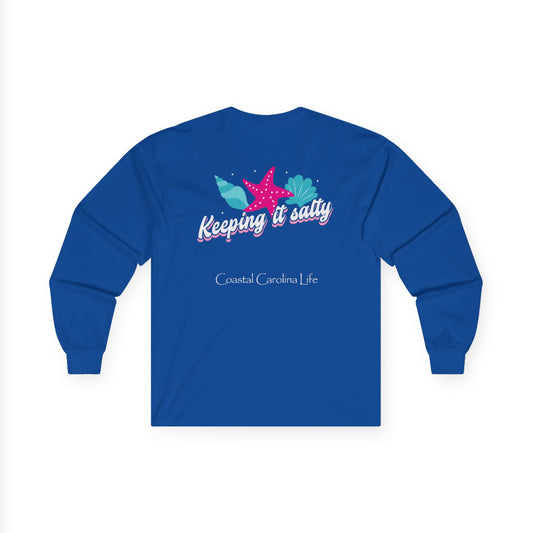 Women's Long Sleeve Cotton T-Shirt - Keeping it Salty