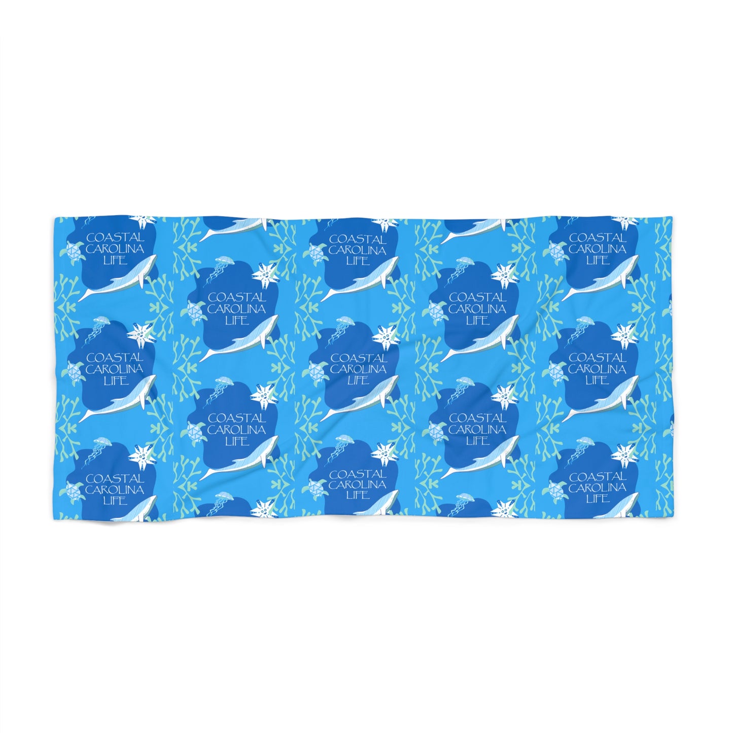 Swimming Whale Coastal Beach Towel