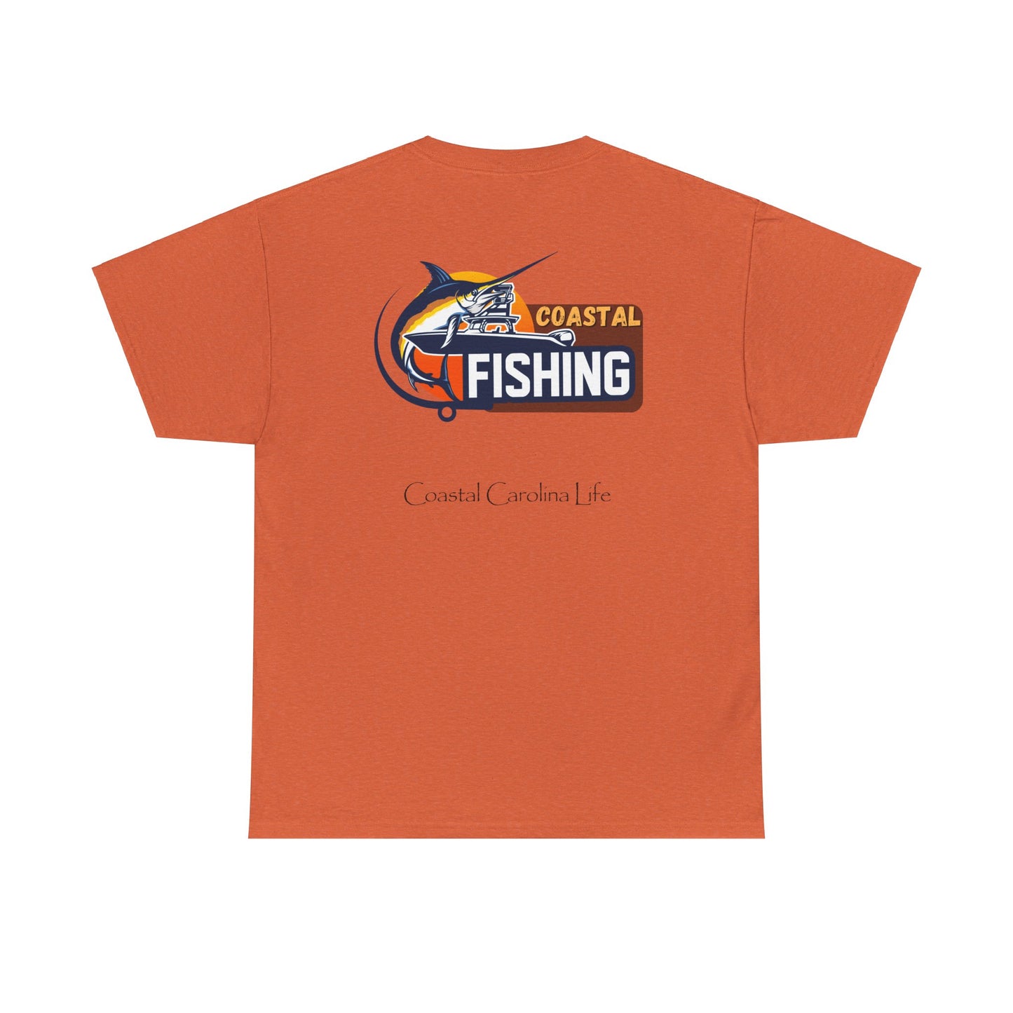 Men's Heavy Cotton T-Shirt - Coastal Fishing