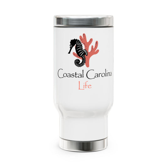 Seahorse and Coral Tumbler with Handle