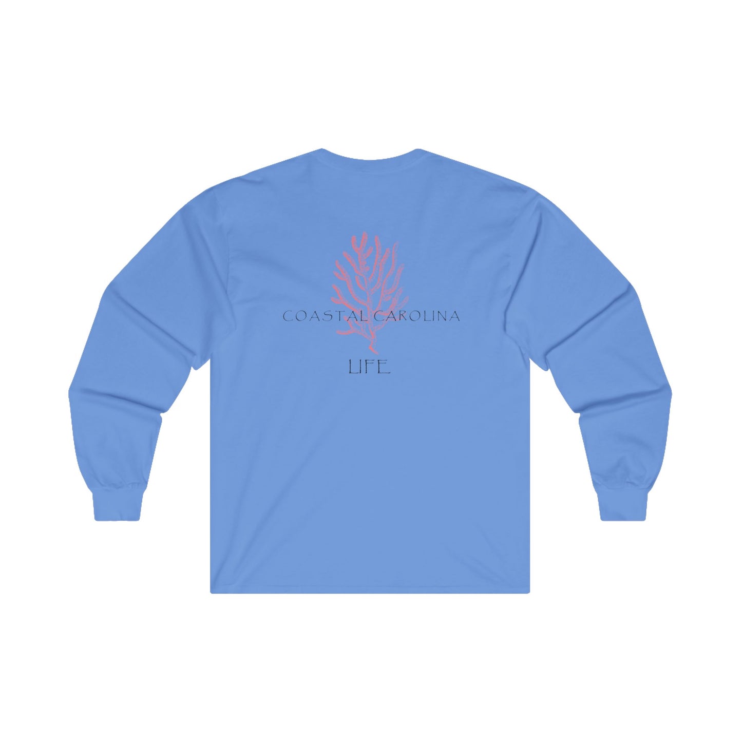 Women's Long Sleeve Cotton T-Shirt - Coral