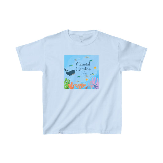 Whale and Fish Friends Kids Beach T-Shirt