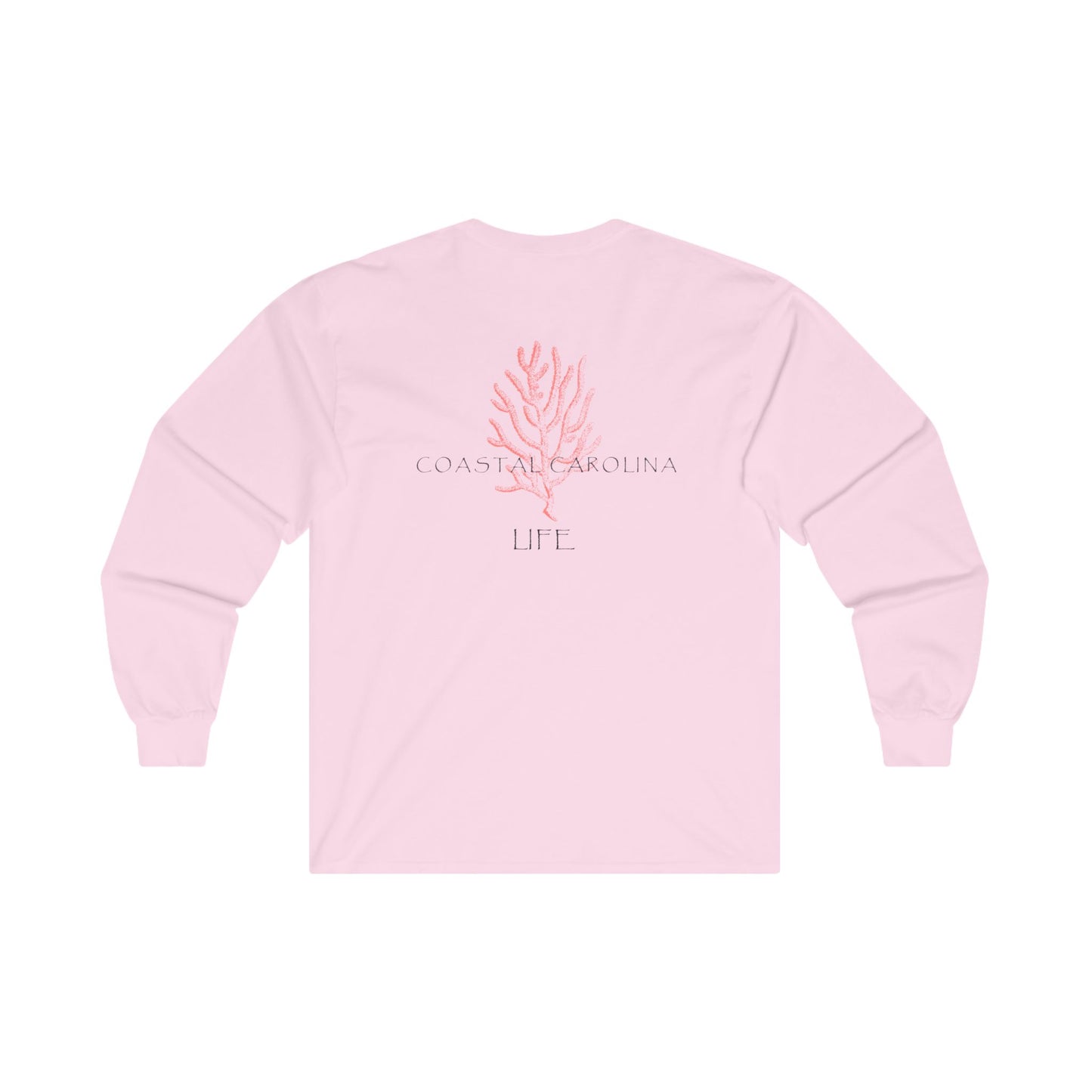 Women's Long Sleeve Cotton T-Shirt - Coral