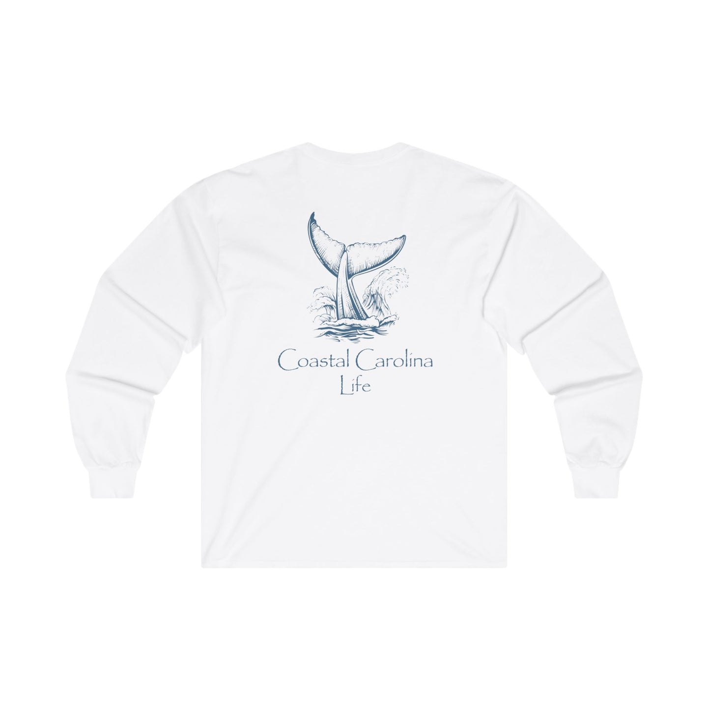 Women's Long Sleeve Cotton T-Shirt - Whale Tail