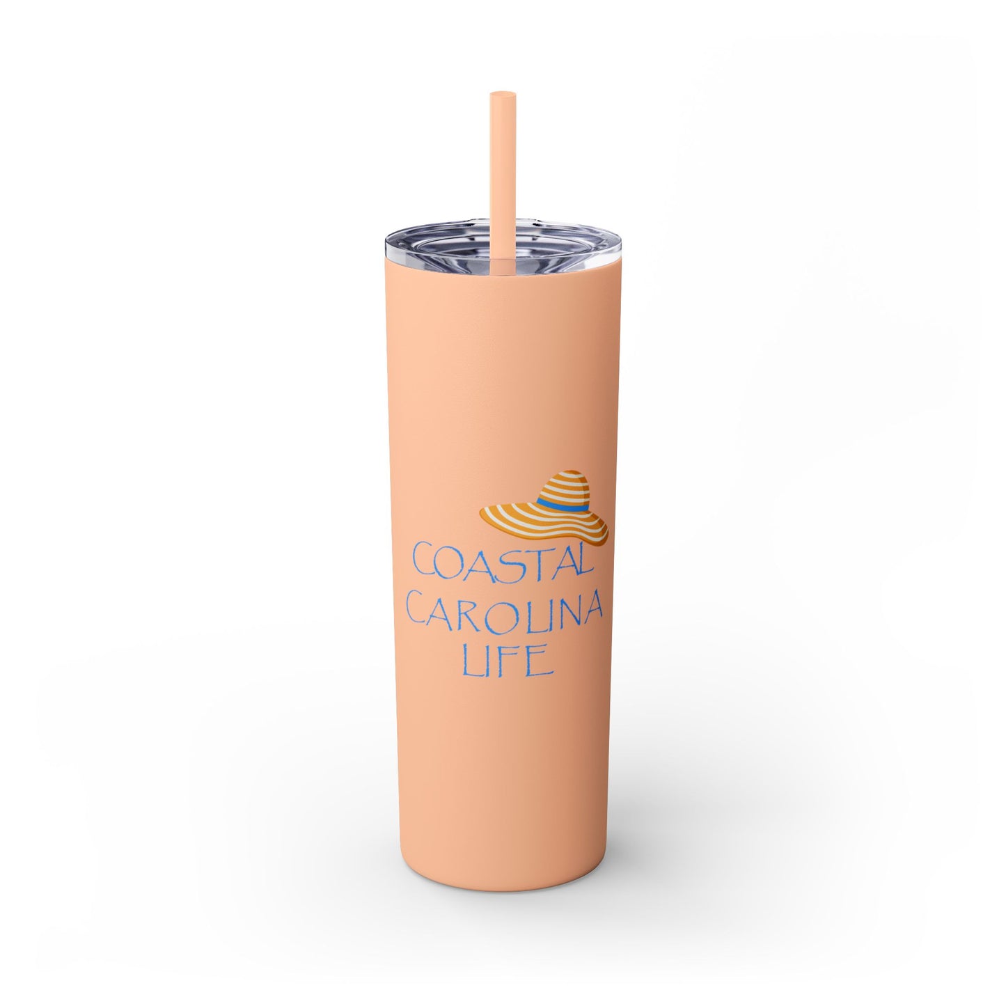 Beach Hat Skinny Tumbler