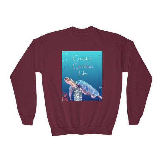 Coastal Youth Sweatshirt - Swimming Sea Turtle