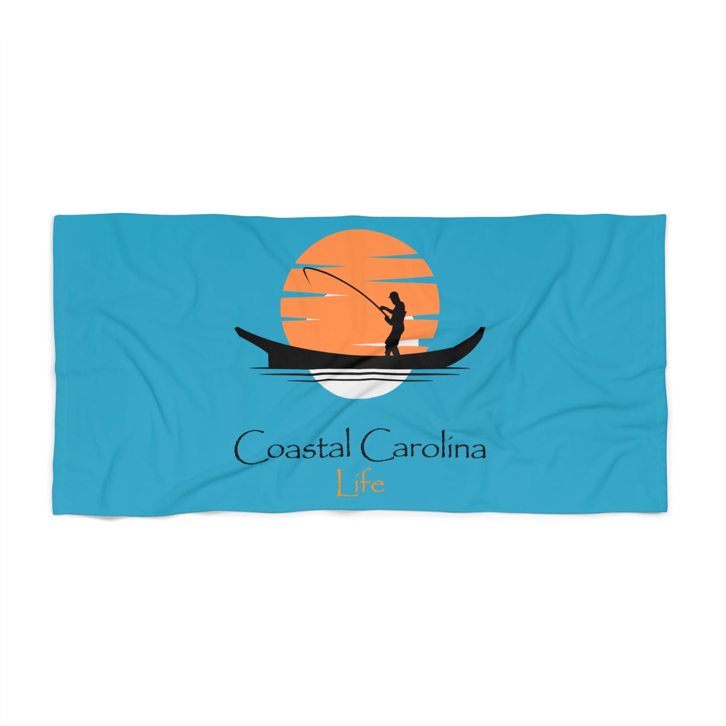 Fishing Boat Coastal Beach Towel