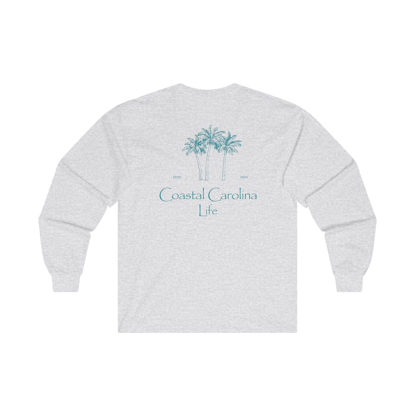 Women's Long Sleeve Cotton T-Shirt - Palm Trees