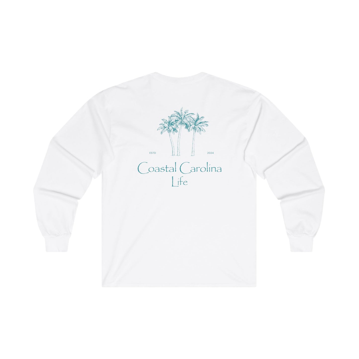 Women's Long Sleeve Cotton T-Shirt - Palm Trees