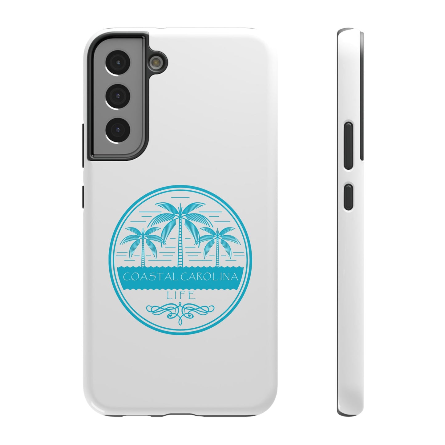 Impact-Resistant Phone Case - iPhone or Samsung - Palm Trees and Water