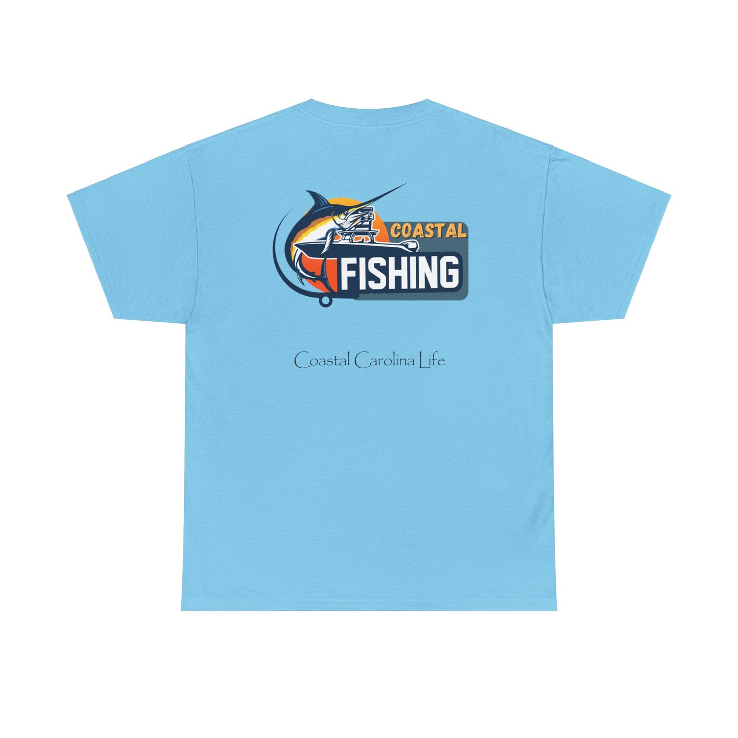 Men's Heavy Cotton T-Shirt - Coastal Fishing