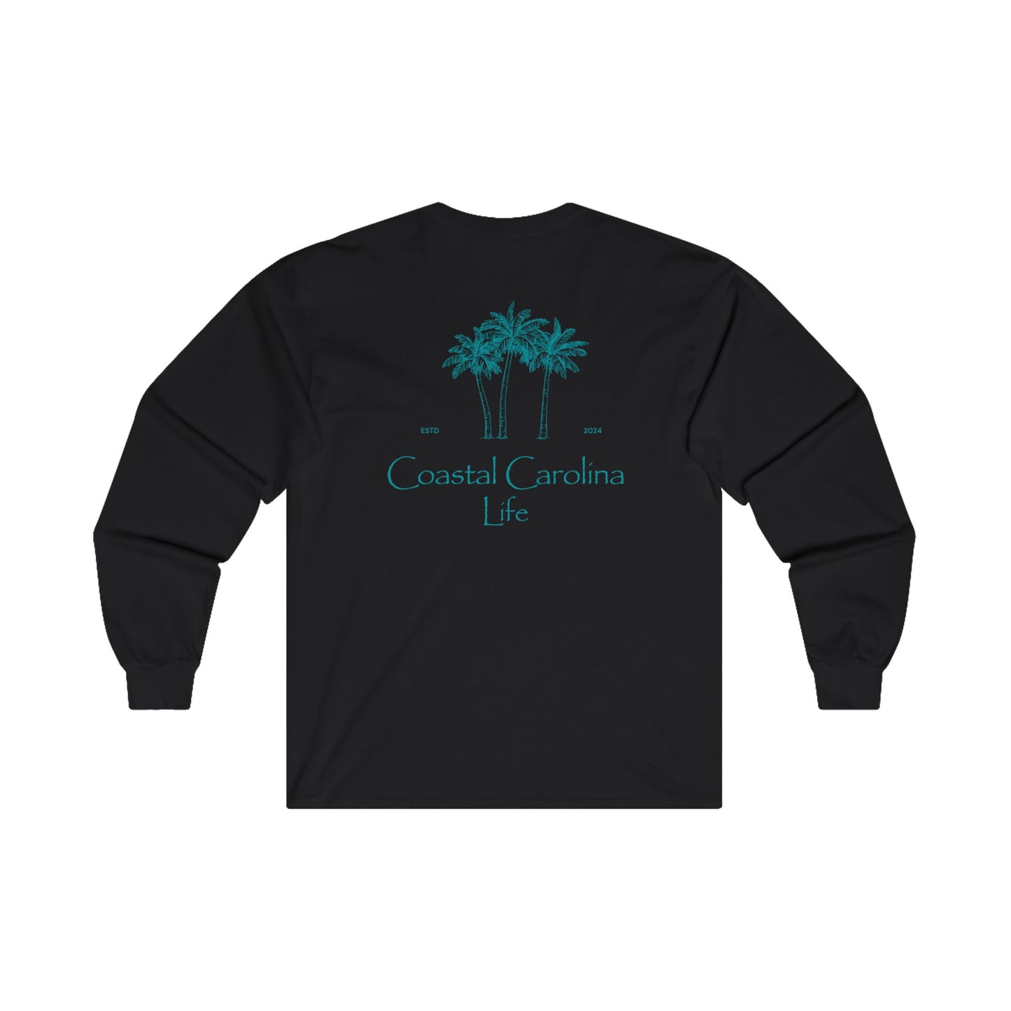 Women's Long Sleeve Cotton T-Shirt - Palm Trees