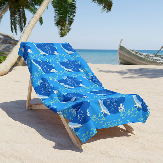 Swimming Whale Coastal Beach Towel