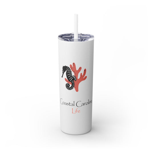 Seahorse and Coral Skinny Tumbler