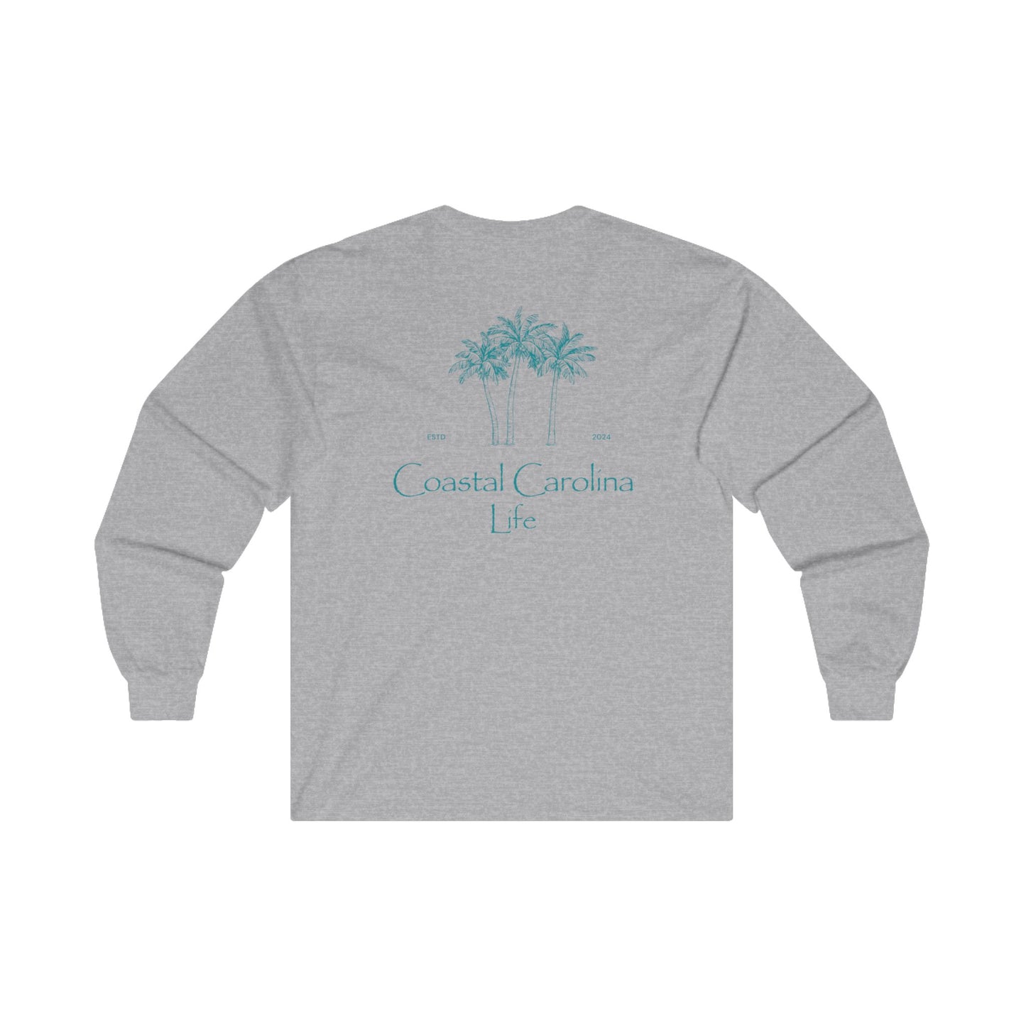 Women's Long Sleeve Cotton T-Shirt - Palm Trees