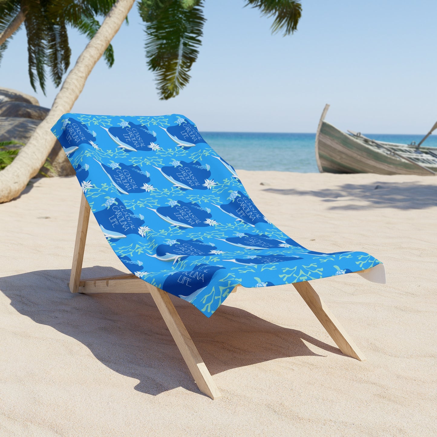 Swimming Whale Coastal Beach Towel